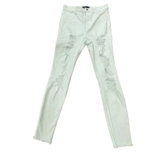 Hollister Ultra High- Rise Jean Leggings Distressed White Juniors Size 11